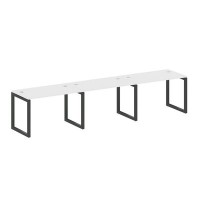 Metal System Quattro 5x5 50БО.СМ-3.2 (Белый/Черный) Рабочая станция на 3 раб.места на О-образном м/к