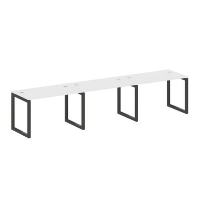 Metal System Quattro 5x5 50БО.СМ-3.2 (Белый/Антрацит) Рабочая станция на 3 раб.места на О-образном м/к