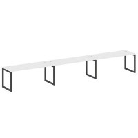 Metal System Quattro 5x5 50БО.СМ-3.5 (Белый/Черный) Рабочая станция на 3 раб.места на О-образном м/к