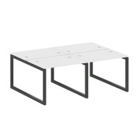 Metal System Quattro 5x5 50БО.СМ-4.1 (Белый/Черный) Рабочая станция на 4 раб.места на О-образном м/к