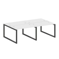 Metal System Quattro 5x5 50БО.СМ-4.2 (Белый/Черный) Рабочая станция на 4 раб.места на О-образном м/к