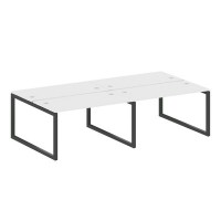 Metal System Quattro 5x5 50БО.СМ-4.3 (Белый/Черный) Рабочая станция на 4 раб.места на О-образном м/к