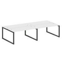 Metal System Quattro 5x5 50БО.СМ-4.4 (Белый/Черный) Рабочая станция на 4 раб.места на О-образном м/к