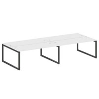 Metal System Quattro 5x5 50БО.СМ-4.5 (Белый/Черный) Рабочая станция на 4 раб.места на О-образном м/к