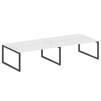 Metal System Quattro 5x5 50БО.СМ-4.5 (Белый/Черный) Рабочая станция на 4 раб.места на О-образном м/к