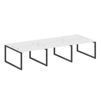 Metal System Quattro 5x5 50БО.СМ-6.2 (Белый/Черный) Рабочая станция на 6 раб.мест на О-образном м/к