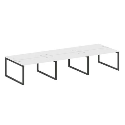 Metal System Quattro 5x5 50БО.СМ-6.3 (Белый/Антрацит) Рабочая станция на 6 раб.мест на О-образном м/к