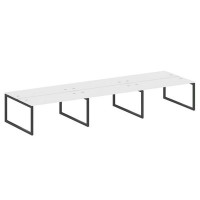 Metal System Quattro 5x5 50БО.СМ-6.4 (Белый/Черный) Рабочая станция на 6 раб.мест на О-образном м/к