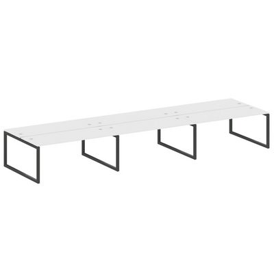 Metal System Quattro 5x5 50БО.СМ-6.5 (Белый/Антрацит) Рабочая станция на 6 раб.мест на О-образном м/к