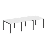 Metal System Quattro 5x5 50БП.ПРГ-3.1 (Белый/Черный) Переговорный стол на П-образном м/к