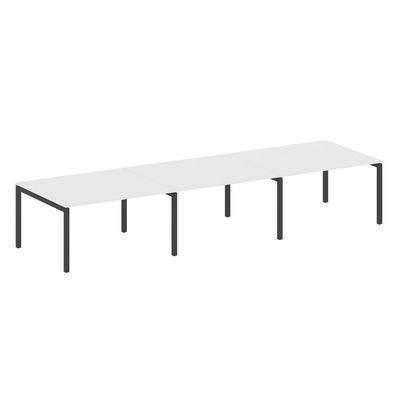 Metal System Quattro 5x5 50БП.ПРГ-3.3 (Белый/Черный) Переговорный стол на П-образном м/к