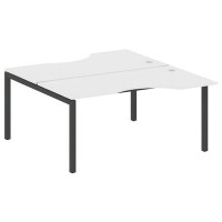 Metal System Quattro 5x5 50БП.РАС-СА-2.1 (Белый/Черный) Рабочая станция криволинейная на П-образном м/к