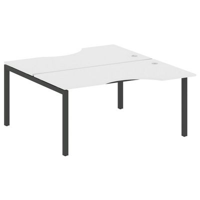 Metal System Quattro 5x5 50БП.РАС-СА-2.1 (Белый/Антрацит) Рабочая станция криволинейная на П-образном м/к