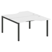 Metal System Quattro 5x5 50БП.РАС-СА-2.2 (Белый/Черный) Рабочая станция криволинейная на П-образном м/к