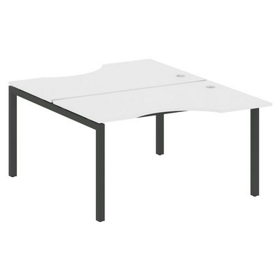 Metal System Quattro 5x5 50БП.РАС-СА-2.2 (Белый/Черный) Рабочая станция криволинейная на П-образном м/к