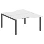 Metal System Quattro 5x5 50БП.РАС-СА-2.2 (Белый/Черный) Рабочая станция криволинейная на П-образном м/к
