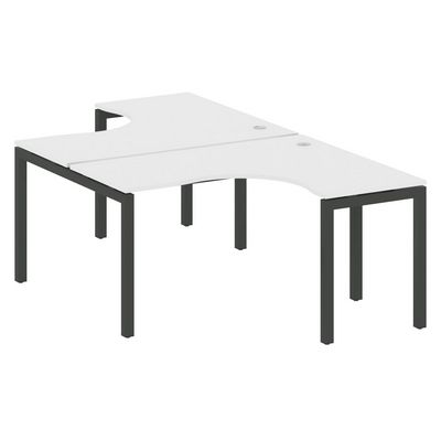 Metal System Quattro 5x5 50БП.РАС-СА-2.3 (Белый/Антрацит) Рабочая станция криволинейная на П-образном м/к