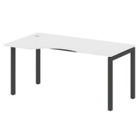 Metal System Quattro 5x5 50БП.СА-1 Л (Белый/Черный) Стол криволинейный левый на П-образном м/к