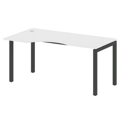 Metal System Quattro 5x5 50БП.СА-1 Л (Белый/Черный) Стол криволинейный левый на П-образном м/к