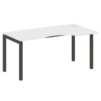 Metal System Quattro 5x5 50БП.СА-1 Пр (Белый/Черный) Стол криволинейный правый на П-образном м/к