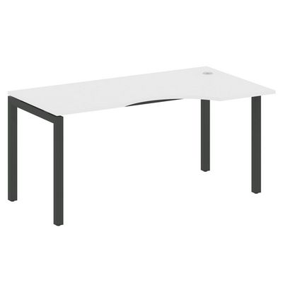 Metal System Quattro 5x5 50БП.СА-1 Пр (Белый/Черный) Стол криволинейный правый на П-образном м/к