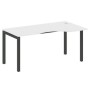 Metal System Quattro 5x5 50БП.СА-1 Пр (Белый/Черный) Стол криволинейный правый на П-образном м/к