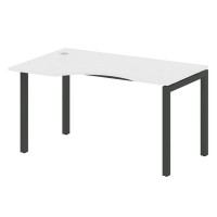 Metal System Quattro 5x5 50БП.СА-2 Л (Белый/Черный) Стол криволинейный левый на П-образном м/к