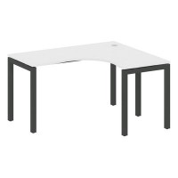 Metal System Quattro 5x5 50БП.СА-3 Пр (Белый/Черный) Стол криволинейный правый на П-образном м/к