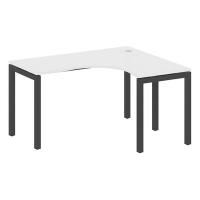 Metal System Quattro 5x5 50БП.СА-3 Пр (Белый/Черный) Стол криволинейный правый на П-образном м/к