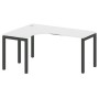Metal System Quattro 5x5 50БП.СА-4 Л (Белый/Черный) Стол криволинейный левый на П-образном м/к