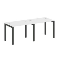 Metal System Quattro 5x5 50БП.СМ-2.1 (Белый/Черный) Рабочая станция на 2 раб.места на П-образном м/к