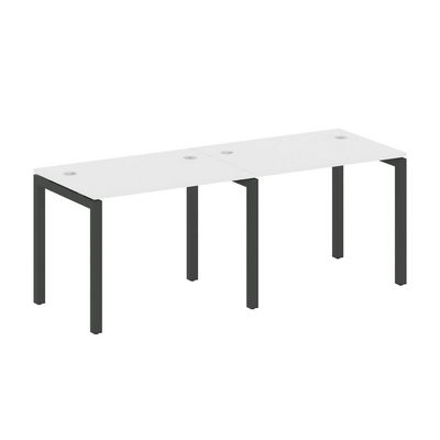 Metal System Quattro 5x5 50БП.СМ-2.1 (Белый/Антрацит) Рабочая станция на 2 раб.места на П-образном м/к