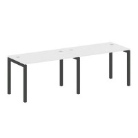 Metal System Quattro 5x5 50БП.СМ-2.2 (Белый/Черный) Рабочая станция на 2 раб.места на П-образном м/к