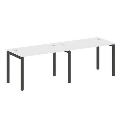 Metal System Quattro 5x5 50БП.СМ-2.2 (Белый/Черный) Рабочая станция на 2 раб.места на П-образном м/к