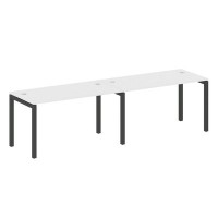 Metal System Quattro 5x5 50БП.СМ-2.3 (Белый/Черный) Рабочая станция на 2 раб.места на П-образном м/к