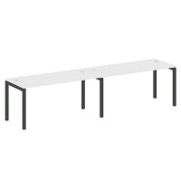 Metal System Quattro 5x5 50БП.СМ-2.4 (Белый/Черный) Рабочая станция на 2 раб.места на П-образном м/к