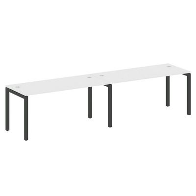 Metal System Quattro 5x5 50БП.СМ-2.4 (Белый/Антрацит) Рабочая станция на 2 раб.места на П-образном м/к