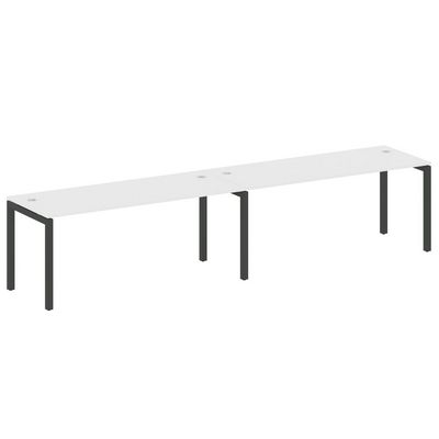 Metal System Quattro 5x5 50БП.СМ-2.5 (Белый/Черный) Рабочая станция на 2 раб.места на П-образном м/к