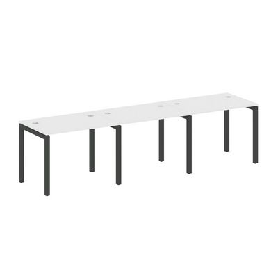 Metal System Quattro 5x5 50БП.СМ-3.1 (Белый/Антрацит) Рабочая станция на 3 раб.места на П-образном м/к