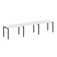 Metal System Quattro 5x5 50БП.СМ-3.2 (Белый/Черный) Рабочая станция на 3 раб.места на П-образном м/к