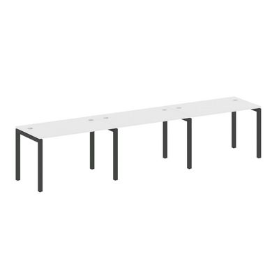 Metal System Quattro 5x5 50БП.СМ-3.2 (Белый/Черный) Рабочая станция на 3 раб.места на П-образном м/к