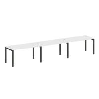 Metal System Quattro 5x5 50БП.СМ-3.3 (Белый/Черный) Рабочая станция на 3 раб.места на П-образном м/к