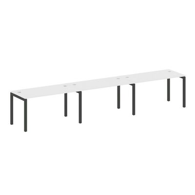 Metal System Quattro 5x5 50БП.СМ-3.3 (Белый/Черный) Рабочая станция на 3 раб.места на П-образном м/к