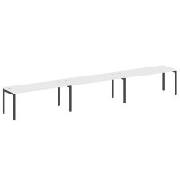 Metal System Quattro 5x5 50БП.СМ-3.5 (Белый/Черный) Рабочая станция на 3 раб.места на П-образном м/к