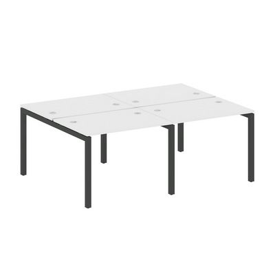 Metal System Quattro 5x5 50БП.СМ-4.1 (Белый/Черный) Рабочая станция на 4 раб.места на П-образном м/к