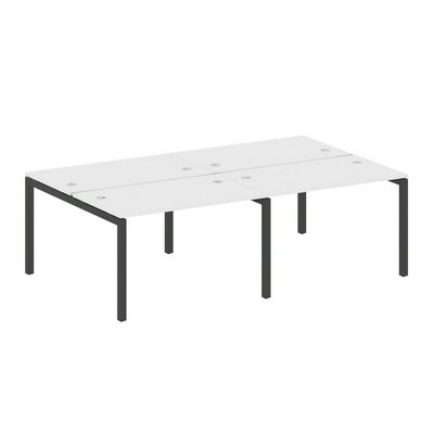 Metal System Quattro 5x5 50БП.СМ-4.2 (Белый/Черный) Рабочая станция на 4 раб.места на П-образном м/к