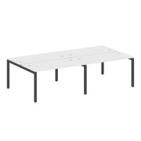 Metal System Quattro 5x5 50БП.СМ-4.3 (Белый/Черный) Рабочая станция на 4 раб.места на П-образном м/к