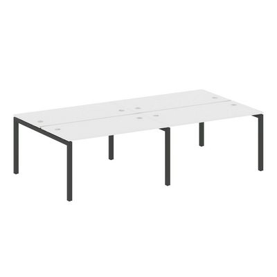 Metal System Quattro 5x5 50БП.СМ-4.3 (Белый/Черный) Рабочая станция на 4 раб.места на П-образном м/к