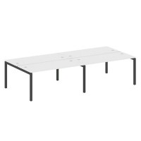 Metal System Quattro 5x5 50БП.СМ-4.4 (Белый/Черный) Рабочая станция на 4 раб.места на П-образном м/к