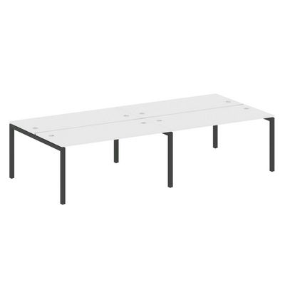 Metal System Quattro 5x5 50БП.СМ-4.4 (Белый/Черный) Рабочая станция на 4 раб.места на П-образном м/к